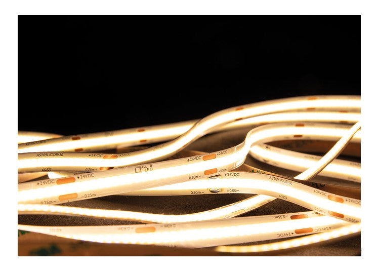 AST09L/COB/30 - ALL LED WARM WHITE 3000K IP20 COB LED TAPE per Meter
